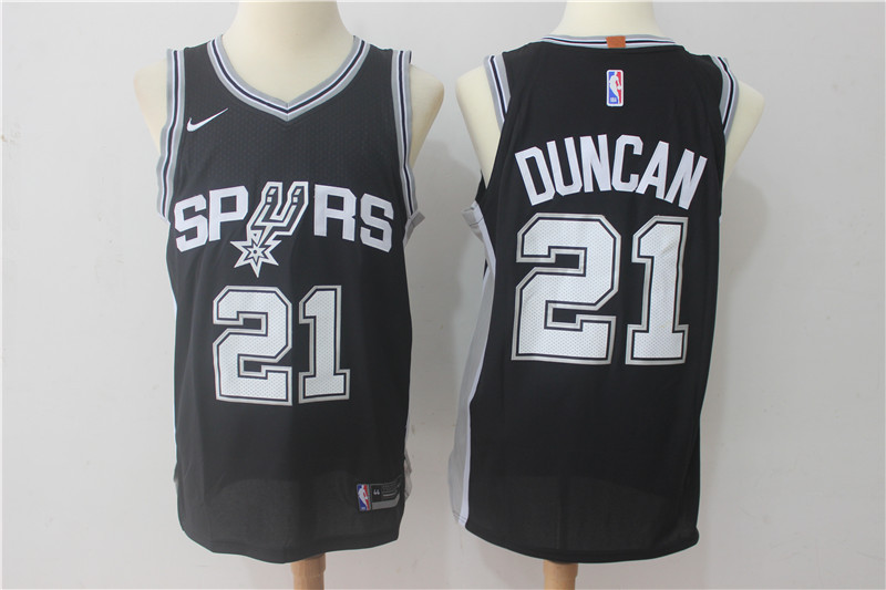  NBA San Antonio Spurs #21 Tim Duncan Jersey 2017 18 New Season Black Jersey