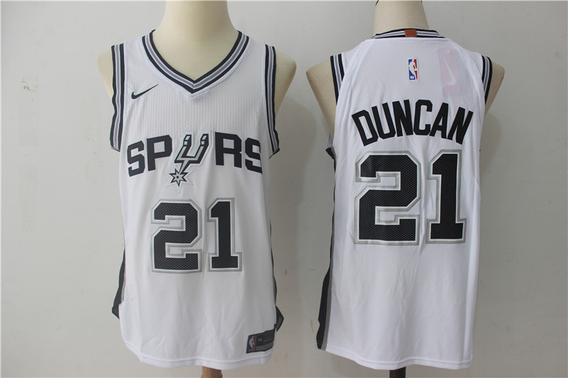 NBA San Antonio Spurs #21 Tim Duncan Jersey 2017 18 New Season White Jersey
