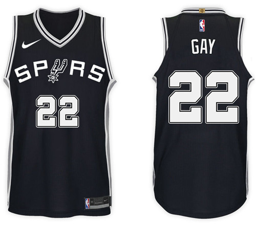  NBA San Antonio Spurs #22 Rudy Gay Jersey 2017 18 New Season Black Jersey