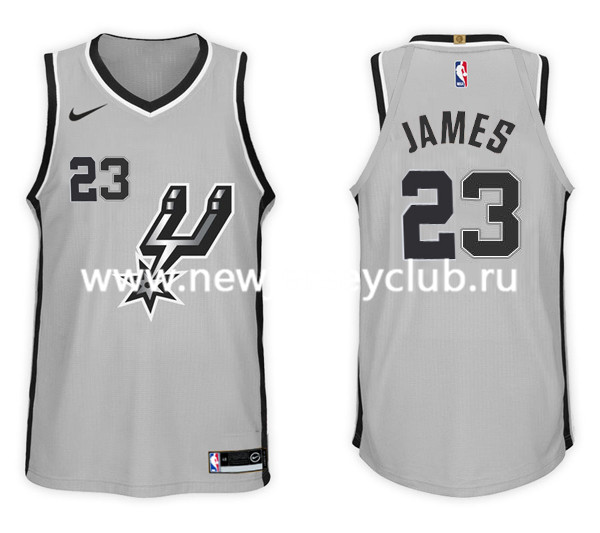  NBA San Antonio Spurs #23 LeBron James Gray Jersey