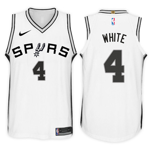  NBA San Antonio Spurs #4 Derrick White Jersey 2017 18 New Season White Jersey