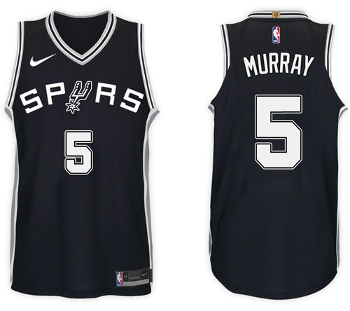  NBA San Antonio Spurs #5 Dejounte Murray Jersey 2017 18 New Season Black Jersey