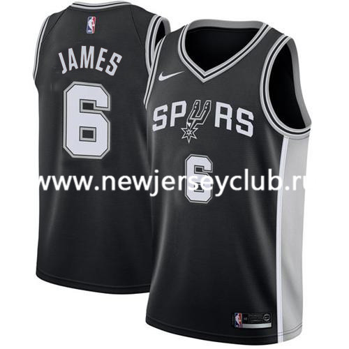  NBA San Antonio Spurs #6 LeBron James Black Jersey