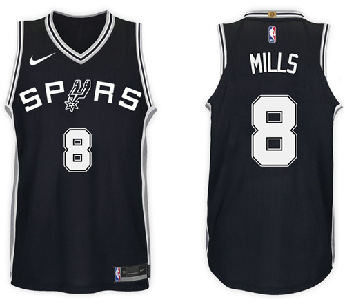  NBA San Antonio Spurs #8 Patty Mills Jersey 2017 18 New Season Black Jersey