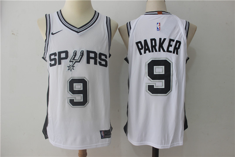  NBA San Antonio Spurs #9 Tony Parker Jersey 2017 18 New Season White Jersey 