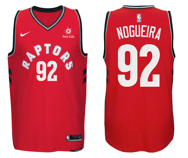  NBA Toronto Raptors #92 Lucas Nogueira Jersey 2017 18 New Season Red Jersey