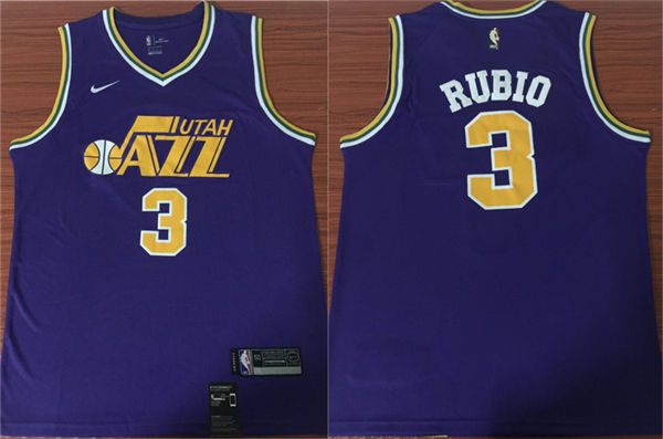  NBA Utah Jazz #3 Ricky Rubio Purple  Swingman Jersey