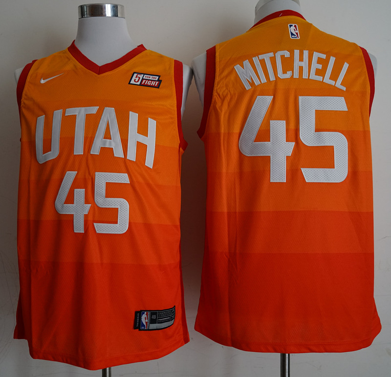  NBA Utah Jazz #45 Donovan Mitchell Jersey 2017 18 New Season City Edition Jersey
