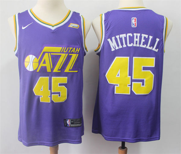  NBA Utah Jazz 45 Donovan Mitchell Purple  Swingman Jersey