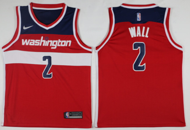  NBA Washington Wizards #2 John Wall Jersey 2017 18 New Season Red Jersey