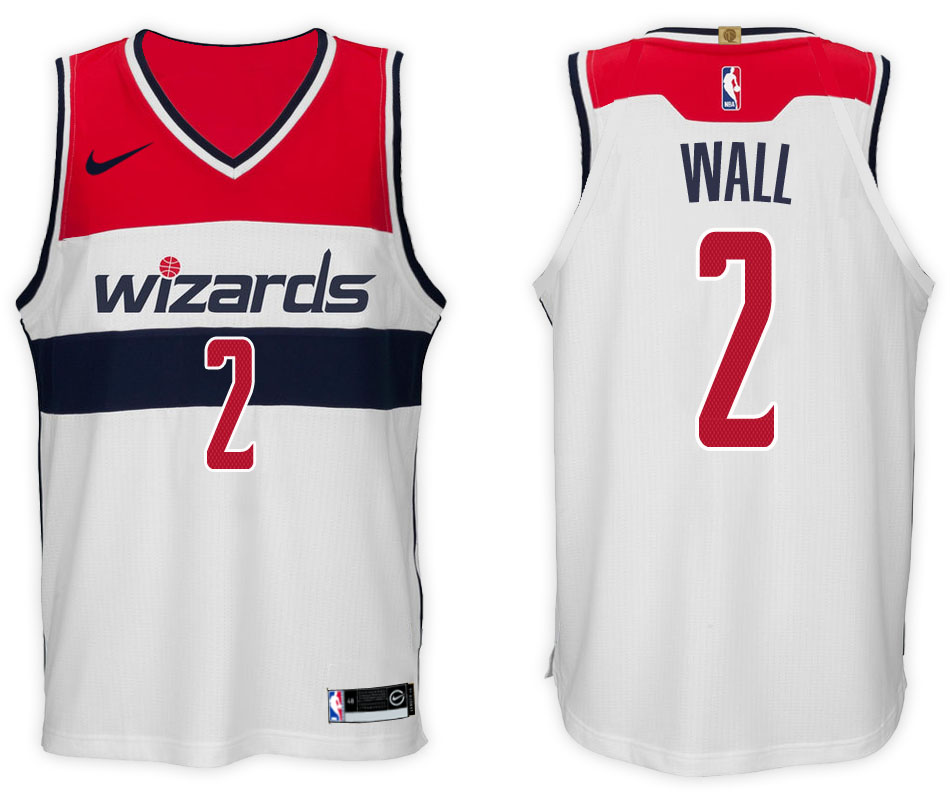  NBA Washington Wizards #2 John Wall Jersey 2017 18 New Season White Jersey