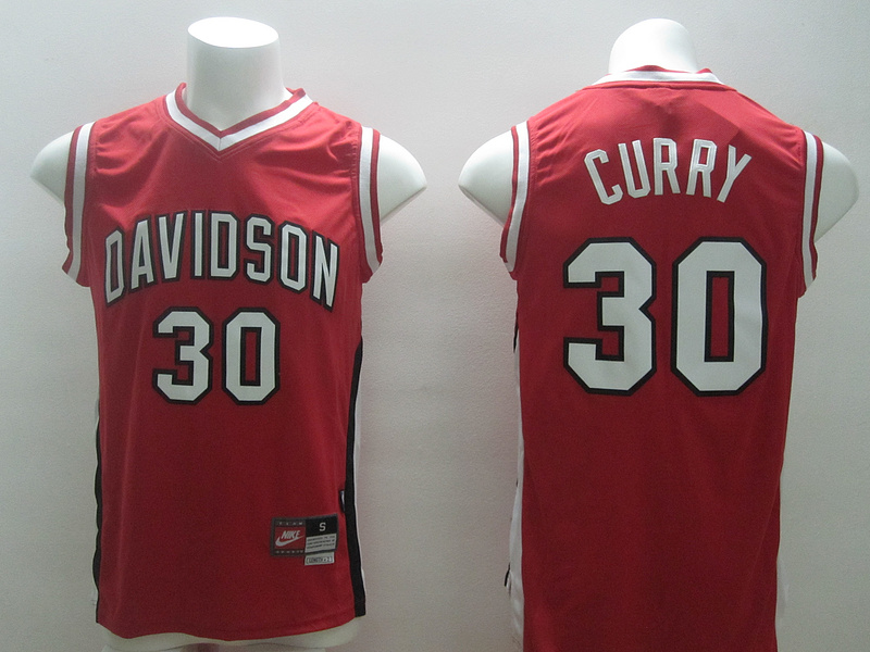  NCAA Davidson College Wildcat 30 Stephen Curry Red Basketball Jersey