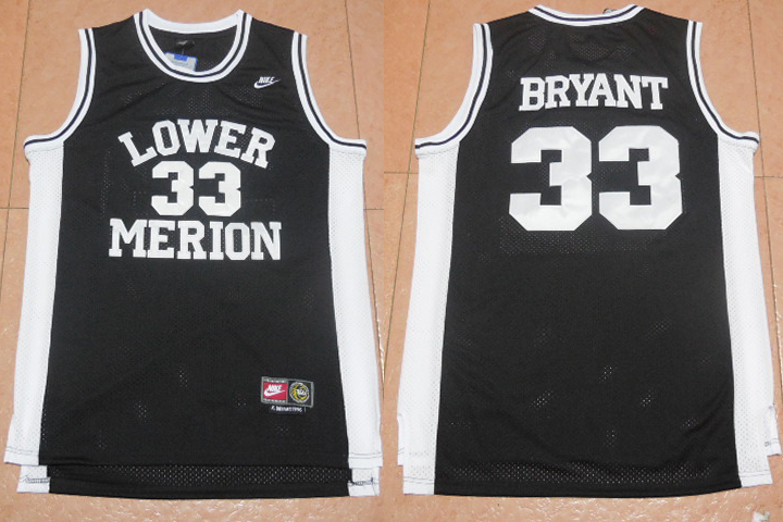  NCAA Lower Merion High School 33 Kobe Bryant Swingman Black Basketball Jersey