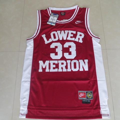  NCAA Lower Merion High School 33 Kobe Bryant Swingman Red Basketball Jersey