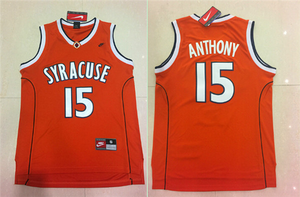  NCAA Syracuse Orange 15 Camerlo Anthony Orange College Basketball Jersey