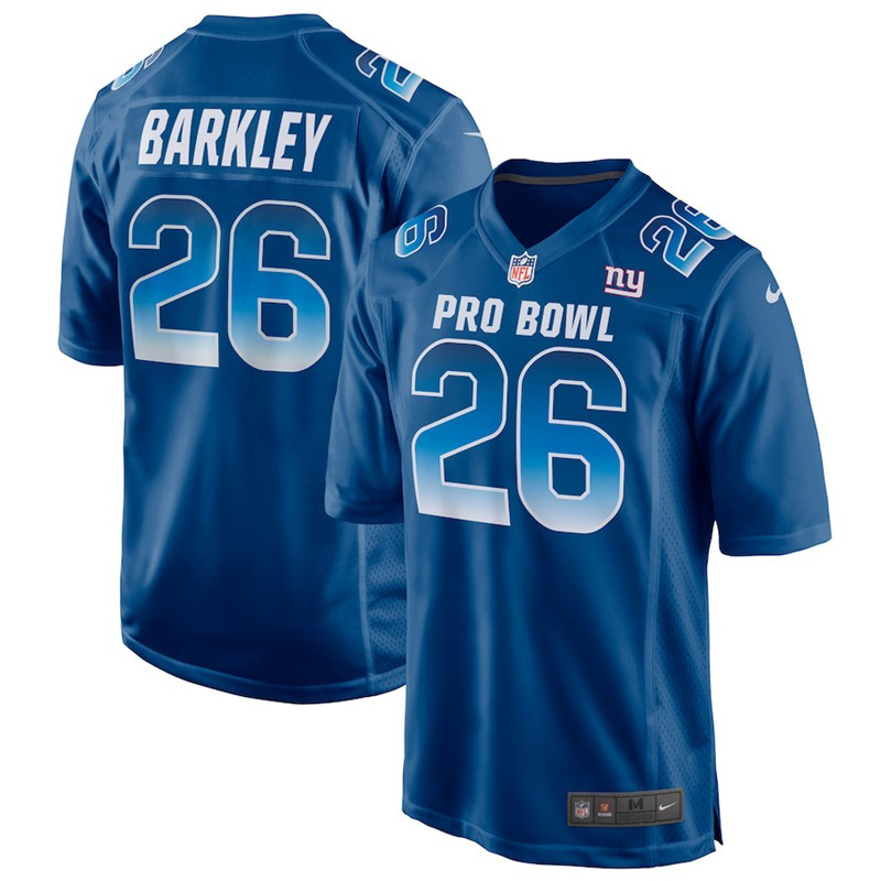  NFC Giants 26 Saquon Barkley Royal 2019 Pro Bowl Game Jersey