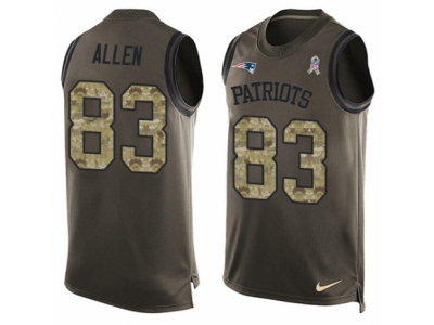  New England Patriots 83 Dwayne Allen Limited Green Salute to Service Tank Top NFL Jersey