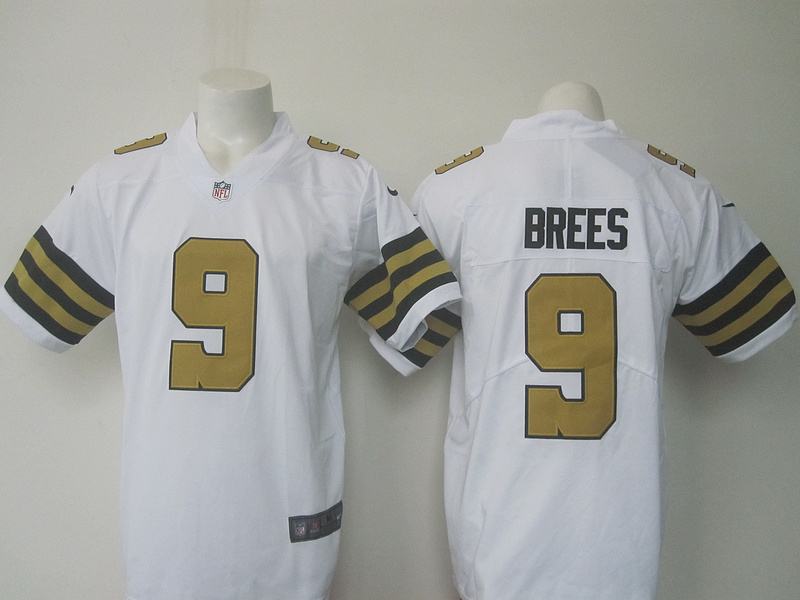  New Orleans Saints 9 Drew Brees Limited White Rush NFL Jersey
