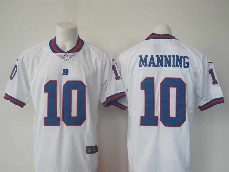  New York Giants 10 Eli Manning Limited White Rush NFL Jersey