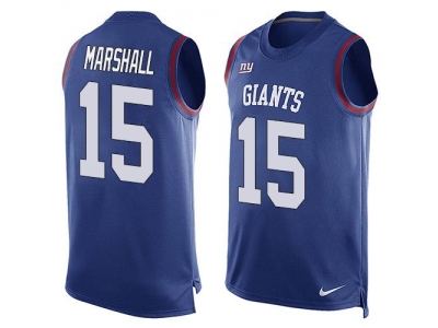  New York Giants 15 Brandon Marshall Royal Blue Team Color Men Stitched NFL Limited Tank Top Jersey