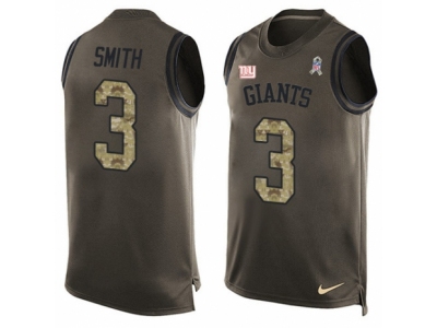  New York Giants 3 Geno Smith Limited Green Salute to Service Tank Top NFL Jersey