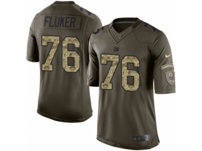  New York Giants 76 D J Fluker Limited Green Salute to Service NFL Jersey