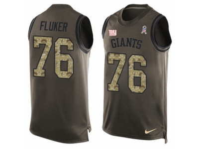  New York Giants 76 D J Fluker Limited Green Salute to Service Tank Top NFL Jersey