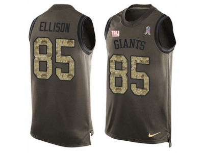 New York Giants 85 Rhett Ellison Limited Green Salute to Service Tank Top NFL Jersey