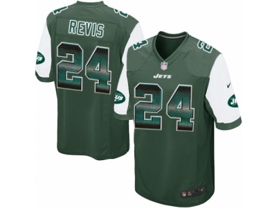  New York Jets 24 Darrelle Revis Limited Green Strobe NFL Jersey