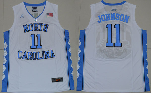  North Carolina 11 Brice Johnson White jersey