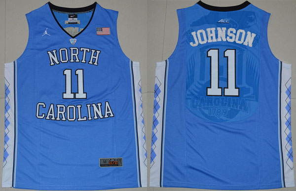  North Carolina 11 Brice Johnson blue jersey
