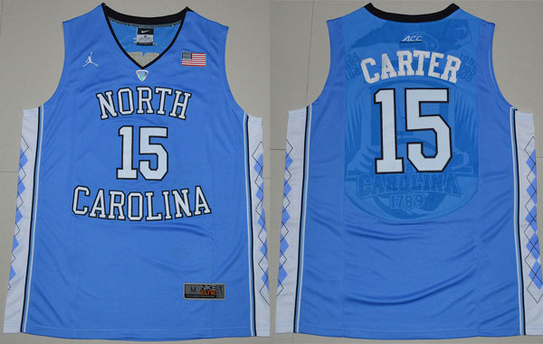  North Carolina 15 Vince carter blue jersey