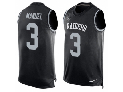  Oakland Raiders 3 E J Manuel Limited Black Player Name Number Tank Top NFL Jersey