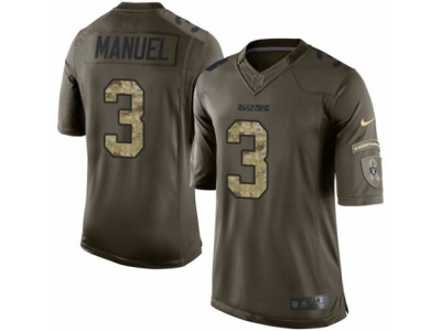  Oakland Raiders 3 E J Manuel Limited Green Salute to Service NFL Jersey