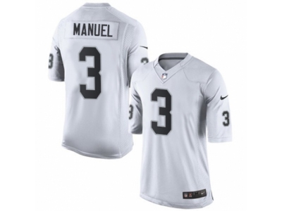  Oakland Raiders 3 E J Manuel Limited White NFL Jersey