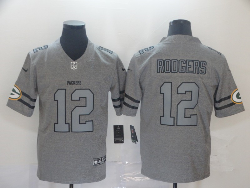 Nike Packers 12 Aaron Rodgers 2019 Gray Gridiron Gray Vapor Untouchable Limited Jersey