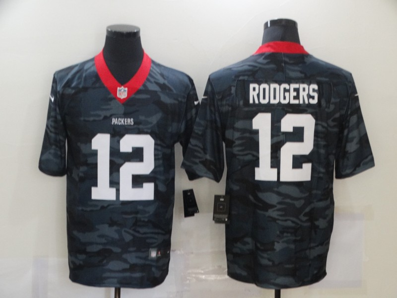Nike Packers 12 Aaron Rodgers Black Camo Limited Jersey