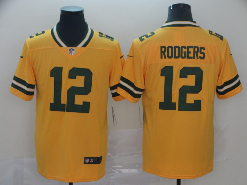 Nike Packers 12 Aaron Rodgers Gold Inverted Legend Limited Jersey