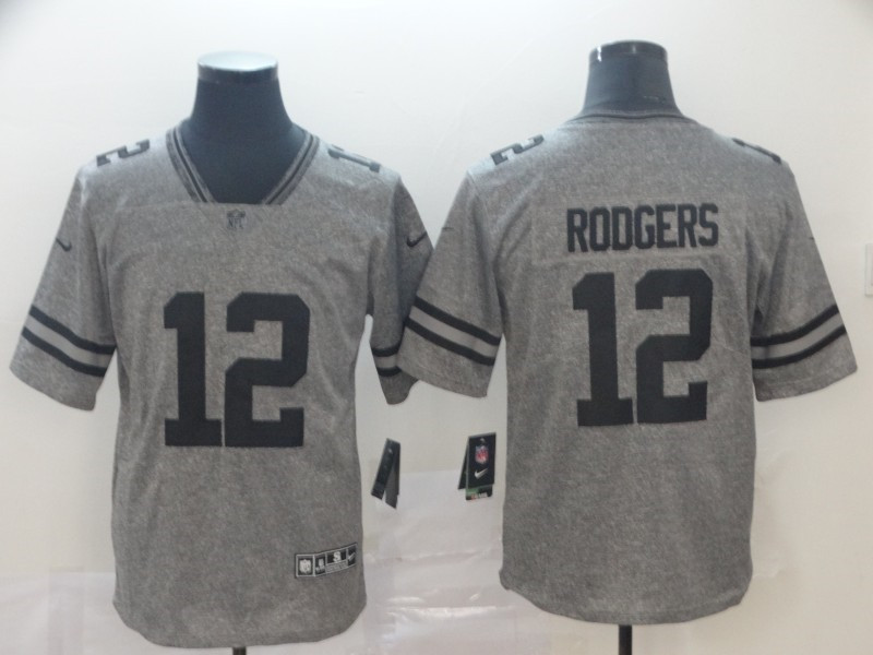 Nike Packers 12 Aaron Rodgers Gray Gridiron Gray Vapor Untouchable Limited Jersey