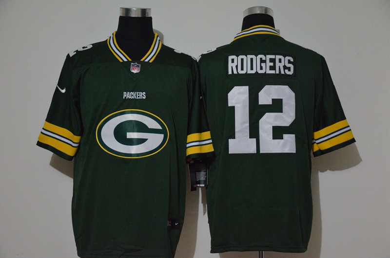 Nike Packers 12 Aaron Rodgers Green Team Big Logo Vapor Untouchable Limited Jersey