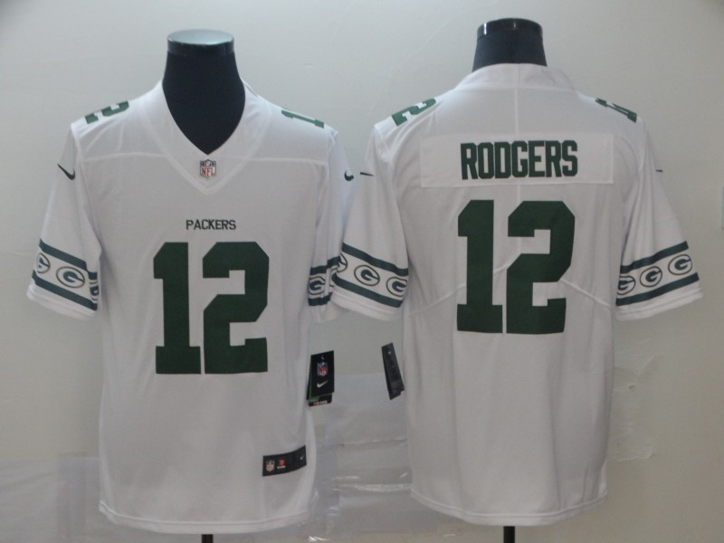 Nike Packers 12 Aaron Rodgers White Team Logos Fashion Vapor Limited Jersey