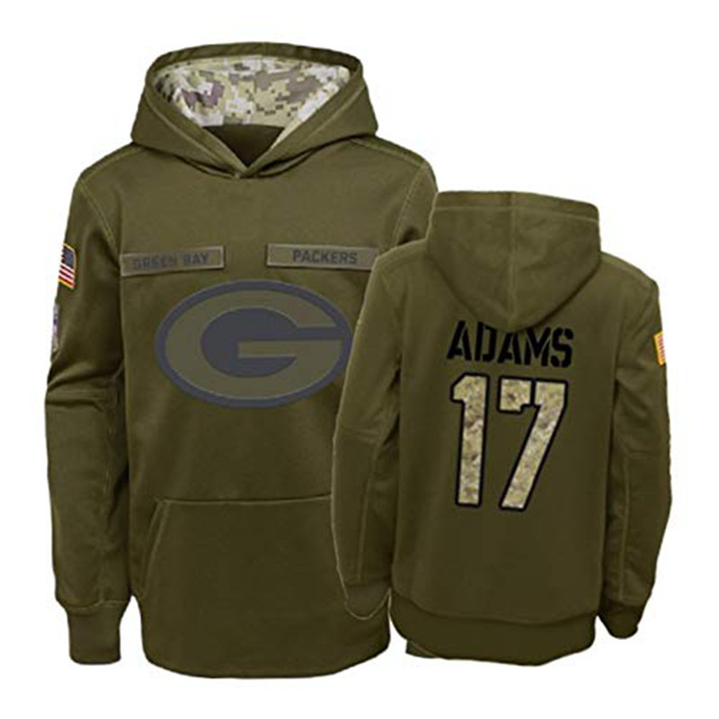 Nike Packers 17 Davante Adams 2019 Salute To Service Stitched Hooded Sweatshirt