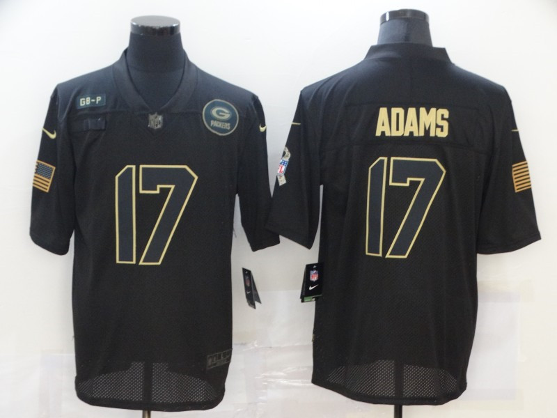 Nike Packers 17 Davante Adams Black 2020 Salute To Service Limited Jersey