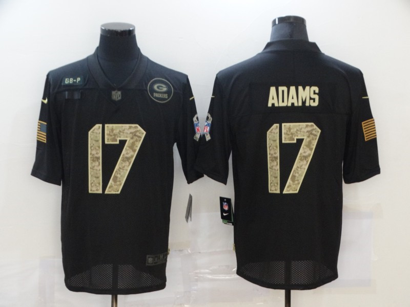 Nike Packers 17 Davante Adams Black Camo 2020 Salute To Service Limited Jersey