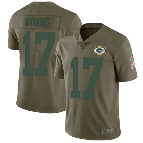  Packers 17 Davante Adams Olive Salute To Service Limited Jersey