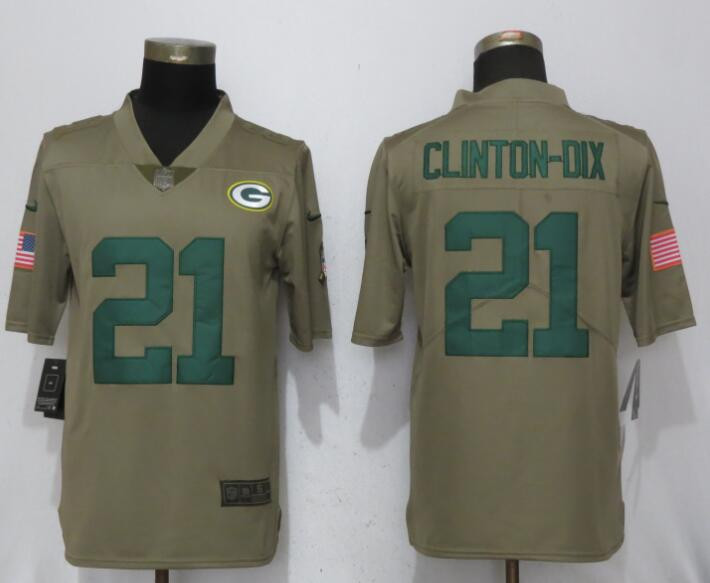  Packers 21 Haha Clinton Dix Olive Salute To Service Limited Jersey