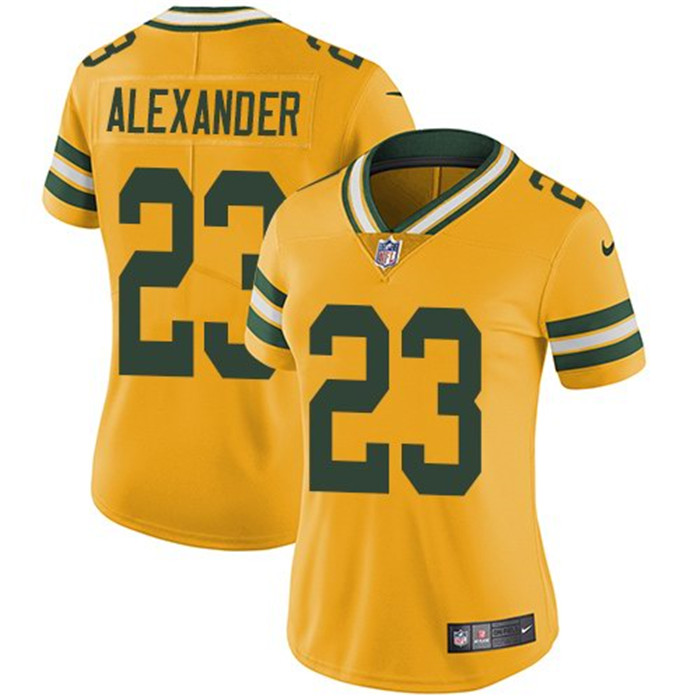  Packers 23 Jaire Alexander Yellow Women Vapor Untouchable Limited Jersey