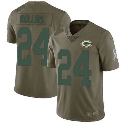  Packers 24 Quinten Rollins Olive Salute To Service Limited Jersey