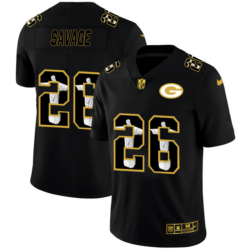Nike Packers 26 Darnell Savage Jr. Black Jesus Faith Edition Limited Jersey
