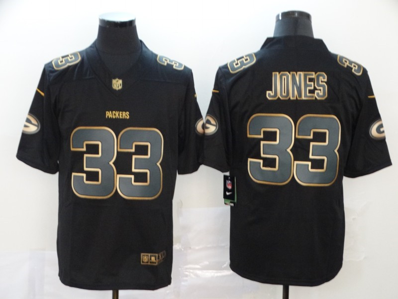 Nike Packers 33 Aaron Jones Black Gold Vapor Untouchable Limited Jersey